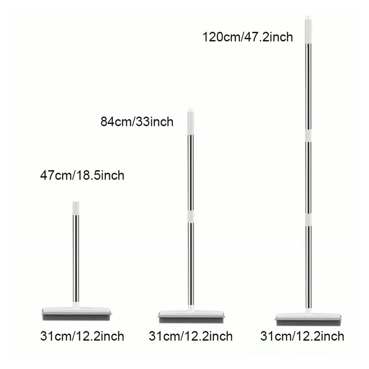 Handle lengths 18.5, 33 and 47.2 inches with a 12.2 inch head